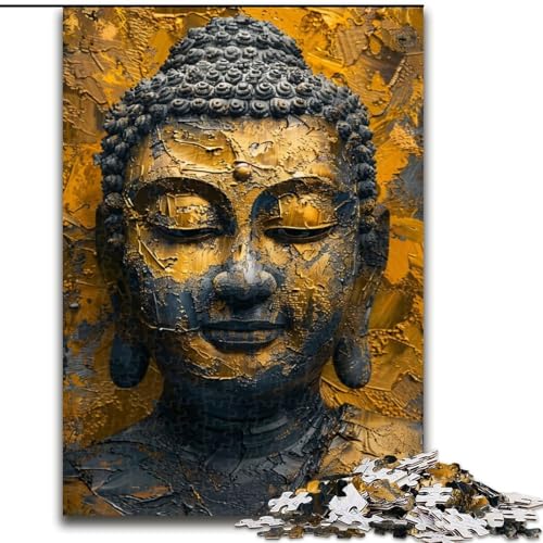 Puzzle für Erwachsene, 1000-teiliges Puzzle, Buddha-Ölgemälde, Spiele, Spielzeug, Geschenk, einzigartige Geburtstags- und Geschenkideen für Kinder ab 14 Jahren (Größe 50x75cm) von LiJianXXE