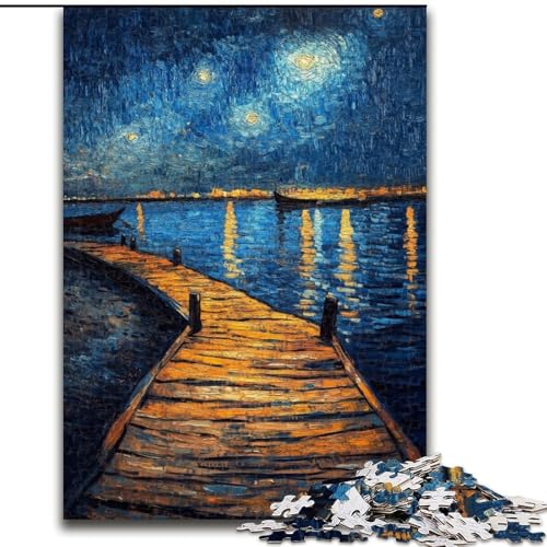 Puzzle für Erwachsene, 1000-teiliges Puzzle Brücke unter dem Nachthimmel, Spiele, Spielzeug, Geschenk, einzigartige Geburtstags- und Geschenkideen für Kinder ab 14 Jahren (Größe 26x38cm) von LiJianXXE