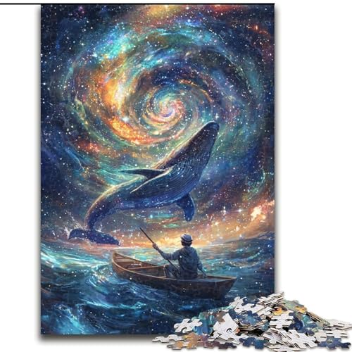 Puzzle für Erwachsene, 1000-teiliges Puzzle Wale im Weltraum, Familienaktivität, einzigartige Heimdekoration und Geschenke für Kinder ab 14 Jahren (Größe 50x75cm) von LiJianXXE
