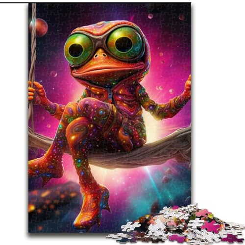 Puzzle für Erwachsene, 1000-teiliges Puzzle mit bunten Laubfröschen aus Pappe, interaktives Familienspiel, DIY-Heimdeko, Gehirn-Herausforderung, Geschenk, 1000 Teile(26x38cm) von LiJianXXE