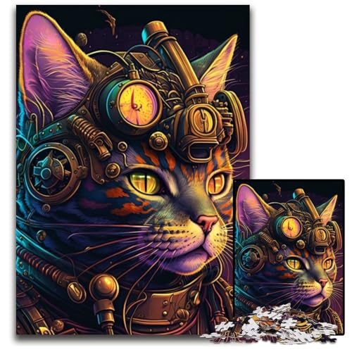 Puzzle für Erwachsene, 1000-teiliges Steampunk-Katzen-Kartonpuzzle, anspruchsvolles Denkspiel für Teenager, Spaß für den Familienspieleabend, 26x38cm/10,23x14,96 Zoll Puzzle für Erwachsene, 1000-teiliges Steampunk-Katzen-Kartonpuzzle, anspruchsvolles Denkspiel für Teenager, Spaß für den Familienspieleabend, 26x38cm/10,23x14,96 Zoll von LiJianXXE