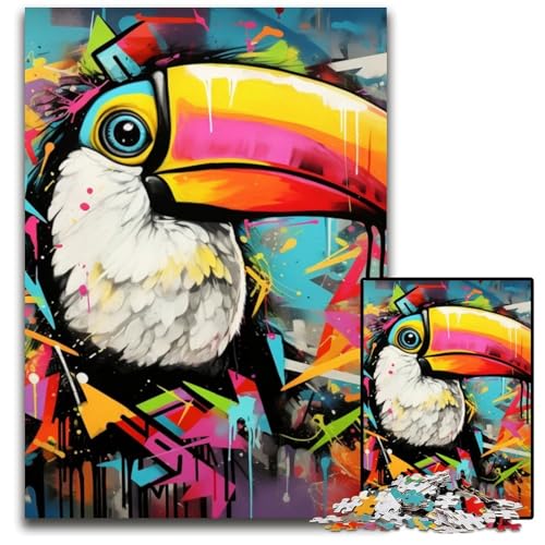 Puzzle für Erwachsene, 1000-teiliges Tukan-Graffiti-Gemälde, Holzpuzzle, anspruchsvolles Denkspiel für Teenager, Spaß für den Familienspielabend, 50x75cm/19,68x29,52 Zoll Puzzle für Erwachsene, 1000-teiliges Tukan-Graffiti-Gemälde, Holzpuzzle, anspruchsvolles Denkspiel für Teenager, Spaß für den Familienspielabend, 50x75cm/19,68x29,52 Zoll von LiJianXXE