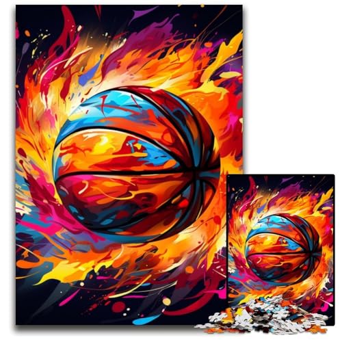 Puzzle für Erwachsene, 1000-teiliges buntes Basketball-Holzpuzzle, anspruchsvolles Denkspiel für Teenager, Spaß für den Familienspieleabend, 50x75cm/19,68x29,52 Zoll Puzzle für Erwachsene, 1000-teiliges buntes Basketball-Holzpuzzle, anspruchsvolles Denkspiel für Teenager, Spaß für den Familienspieleabend, 50x75cm/19,68x29,52 Zoll von LiJianXXE