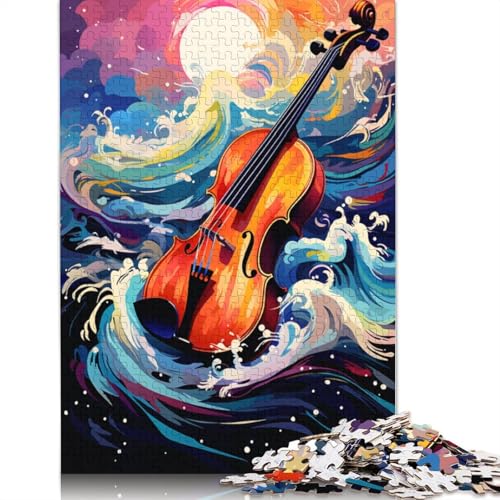 Puzzle für Erwachsene, Bunte Geigen, Puzzle für Erwachsene, 1000 Teile, Kartonpuzzle für Erwachsene und Kinder ab 12 Jahren, Lernspiel, 38 x 26 cm von LiJianXXE