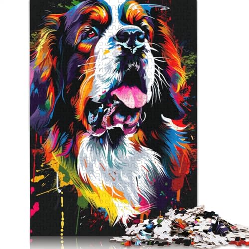 Puzzle für Erwachsene, Wilder Bernhardiner, Kunst, 1000-teiliges Puzzle, Holzpuzzle für Erwachsene und Kinder, tolles Geschenk für Erwachsene, Größe: 75 x 50 cm Puzzle für Erwachsene, Wilder Bernhardiner, Kunst, 1000-teiliges Puzzle, Holzpuzzle für Erwachsene und Kinder, tolles Geschenk für Erwachsene, Größe: 75 x 50 cm von LiJianXXE