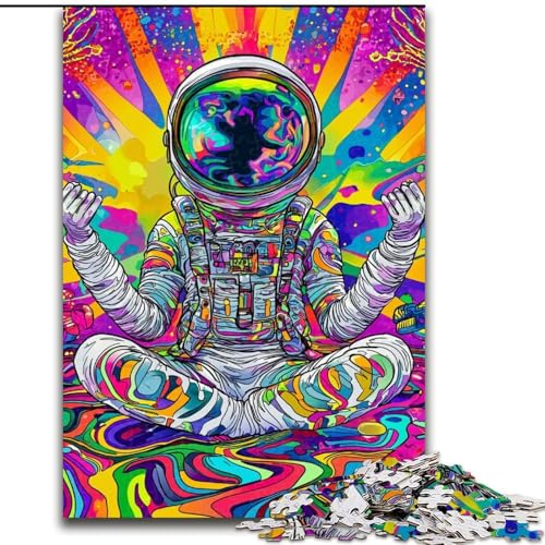 Puzzle für Erwachsene,1000 Teile,Psychedelischer Astronaut,für Kinder ab 14 Jahren,jedes Teil ist einzigartig – lustiges und herausforderndes Spiel für die ganze Familie,tolles Geschenk Größe 50x75cm von LiJianXXE