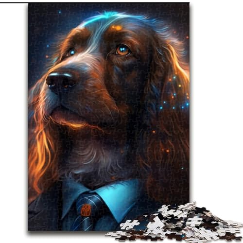 Puzzle für Erwachsene 1000 Boss Dog aus Holz, Geschenk-DIY-Spaß, geeignet für die Dekoration von Zuhause, Wohnzimmer und Büro, 50x75cm, für interaktives Familienspiel von LiJianXXE