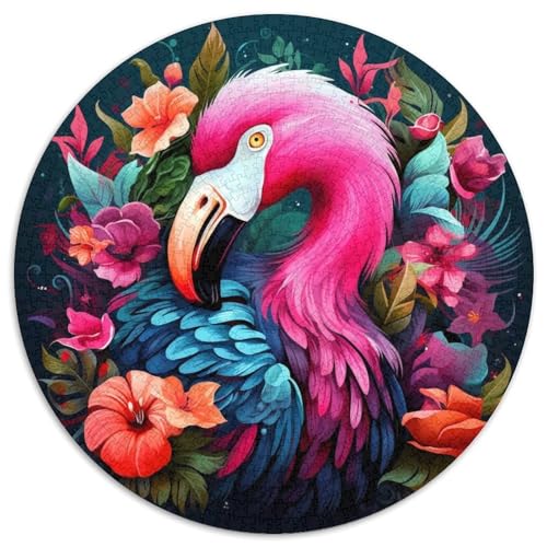 Puzzle für Erwachsene 1000 Flamingo 1000 Teile Rundes Puzzle Geschenke Interaktives Familienspiel, Denksportgeschenk, Lernspielzeug 67,5 x 67,5 cm von LiJianXXE
