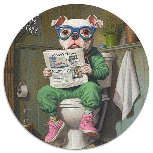 Puzzle für Erwachsene 1000 Staffordshire Bull Go Toilet 1000-teiliges rundes Puzzle, hochschwieriges Denkspiel für Teenager, 67,5 x 67,5 cm Puzzle für Erwachsene 1000 Staffordshire Bull Go Toilet 1000-teiliges rundes Puzzle, hochschwieriges Denkspiel für Teenager, 67,5 x 67,5 cm von LiJianXXE