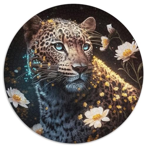 Puzzle für Erwachsene 1000 Teile, Fantasy-Leopard, 1000 Teile, rundes Puzzle, Geschenke, interaktives Familienspiel, Denksportgeschenk, Lernspielzeug, 67,5 x 67,5 cm von LiJianXXE
