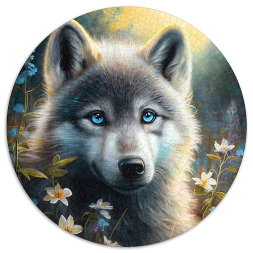 Puzzle für Erwachsene 1000 Teile, Fantasy Wolf, 1000 Teile, rundes Puzzle, Geschenke, interaktives Familienspiel, Denksportgeschenk, Lernspielzeug, 67,5 x 67,5 cm von LiJianXXE