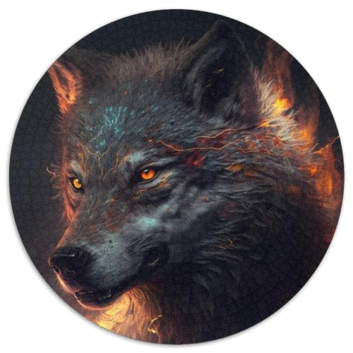 Puzzle für Erwachsene 1000 Teile, Fantasy Wolf, 1000 Teile, rundes Puzzle, Geschenke, interaktives Familienspiel, Denksportgeschenk, Lernspielzeug, 67,5 x 67,5 cm Puzzle für Erwachsene 1000 Teile, Fantasy Wolf, 1000 Teile, rundes Puzzle, Geschenke, interaktives Familienspiel, Denksportgeschenk, Lernspielzeug, 67,5 x 67,5 cm von LiJianXXE