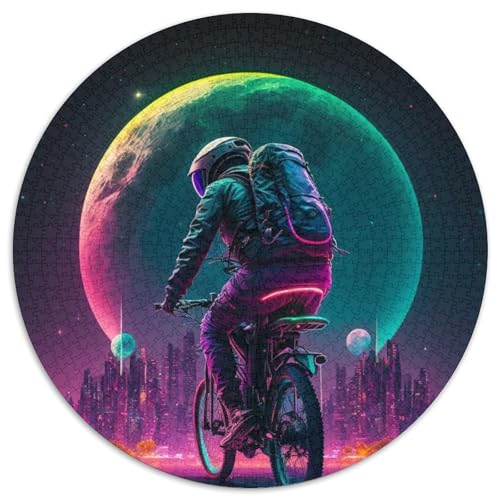 Puzzle für Erwachsene 1000 Teile, Weltraum-Astronaut, 1000 Teile, rundes Puzzle, Geschenke, interaktives Familienspiel, Denksportgeschenk, Lernspielzeug, 67,5 x 67,5 cm von LiJianXXE