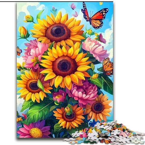 Puzzle für Erwachsene mit 1000 Teilen, Blumenkunst, Lernspiele, Heimdekoration, ganze Familie (Größe 26x38cm) von LiJianXXE