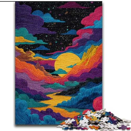 Puzzle für Erwachsene mit 1000 Teilen, Bunte Wolken, Lernspiele, Heimdekoration, ganze Familie (Größe 50x75cm) von LiJianXXE