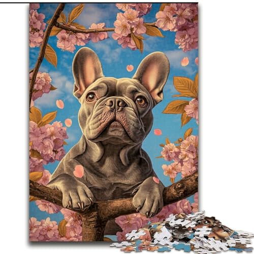 Puzzle für Erwachsene mit 1000 Teilen, Französische Bulldogge, Lernspiele, Heimdekoration, ganze Familie (Größe 50x75cm) von LiJianXXE