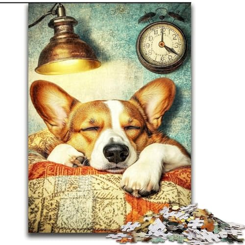 Puzzle für Erwachsene mit 1000 Teilen, Happy Corgi, Lernspiele, Heimdekoration, ganze Familie (Größe 26x38cm) von LiJianXXE