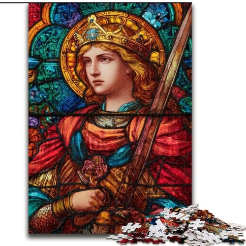 Puzzle für Erwachsene mit 1000 Teilen, Heiliger, Buntglas, Lernspiele, Heimdekoration, ganze Familie (Größe 26x38cm) von LiJianXXE
