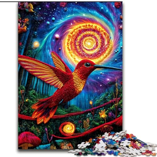 Puzzle für Erwachsene mit 1000 Teilen, Kolibri, Lernspiele, Heimdekoration, ganze Familie (Größe 50x75cm) von LiJianXXE