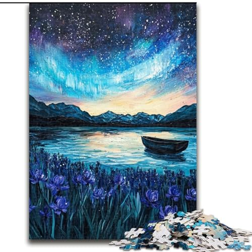 Puzzle für Erwachsene mit 1000 Teilen, Nordlichter, Lernspiele, Heimdekoration, ganze Familie (Größe 50x75cm) von LiJianXXE