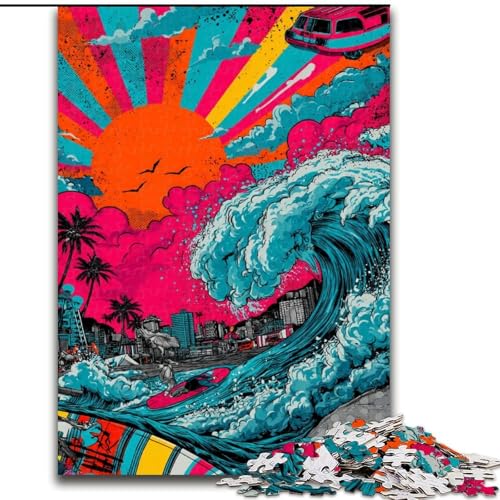 Puzzle für Erwachsene mit 1000 Teilen, Surf-Graffiti, Lernspiele, Heimdekoration, ganze Familie (Größe 50x75cm) von LiJianXXE