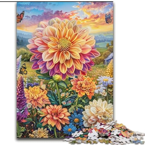 Puzzle für Erwachsene und Jugendliche, Bauernhof, Blumenmeer, für 14+, anspruchsvolles Spiel als Geschenk für die ganze Familie und Freunde (Größe 50x75cm) von LiJianXXE