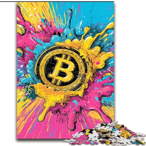 Puzzle für Erwachsene und Jugendliche, Bitcoin-Logo, für 14+, anspruchsvolles Spiel als Geschenk für die ganze Familie und Freunde (Größe 50x75cm) von LiJianXXE