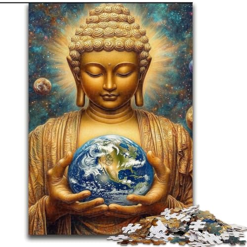 Puzzle für Erwachsene und Jugendliche, Buddha hält die Erde, für 14+, anspruchsvolles Spiel als Geschenk für die ganze Familie und Freunde (Größe 26x38cm) von LiJianXXE