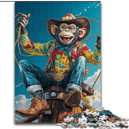 Puzzle für Erwachsene und Jugendliche, Cowboy-AFFE, für 14+, anspruchsvolles Spiel als Geschenk für die ganze Familie und Freunde (Größe 50x75cm) von LiJianXXE