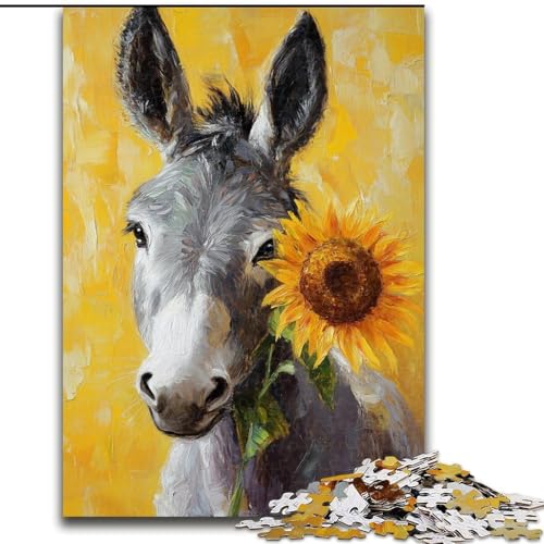 Puzzle für Erwachsene und Jugendliche, Ölgemälde-Esel, für 14+, anspruchsvolles Spiel als Geschenk für die ganze Familie und Freunde (Größe 26x38cm) von LiJianXXE