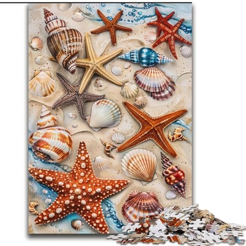 Puzzle für Erwachsene und Jugendliche, Strandmuscheln, für 14+, anspruchsvolles Spiel als Geschenk für die ganze Familie und Freunde (Größe 50x75cm) von LiJianXXE
