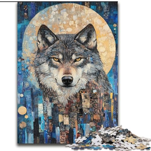 Puzzle für Erwachsene und Jugendliche, Wolfskunst, für 14+, anspruchsvolles Spiel als Geschenk für die ganze Familie und Freunde (Größe 26x38cm) von LiJianXXE