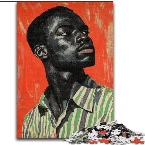 Puzzle für Erwachsene und Jugendliche, afrikanischer Mann, für 14+, anspruchsvolles Spiel als Geschenk für die ganze Familie und Freunde (Größe 50x75cm) von LiJianXXE
