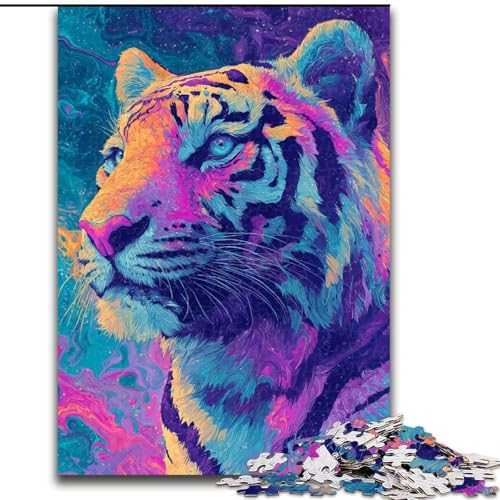 Puzzle für Erwachsene und Jugendliche Mysteriöser Tiger, für 14+, anspruchsvolles Spiel als Geschenk für die ganze Familie und Freunde (Größe 50x75cm) von LiJianXXE