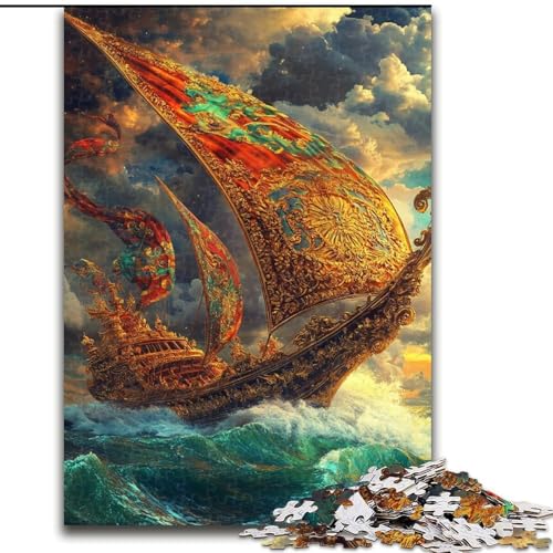 Puzzle für Erwachsene und Jugendliche Piratenschiff, für 14+ Anspruchsvolles Spiel als Geschenk für die ganze Familie und Freunde (Größe 50x75cm) von LiJianXXE