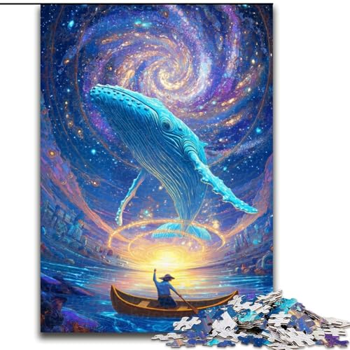 Puzzle für Erwachsene und Jugendliche Psychedelic Whale, für 14+, anspruchsvolles Spiel als Geschenk für die ganze Familie und Freunde (Größe 50x75cm) von LiJianXXE