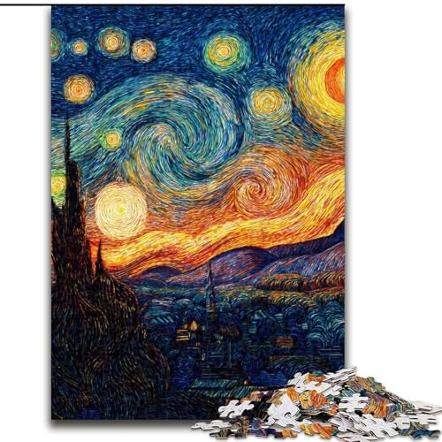 Puzzle für Erwachsene und Jugendliche Van Gogh Nachthimmel, für 14+ Anspruchsvolles Spiel als Geschenk für die ganze Familie und Freunde (Größe 50x75cm) von LiJianXXE
