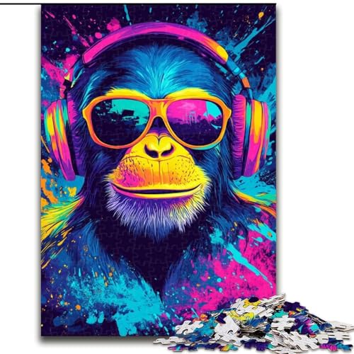 Puzzle für Teenager, 1000 Puzzles, AFFE mit Brille, Spielspielzeug, jedes Teil ist einzigartig – anspruchsvolles Familienspiel für 14-Jährige (Größe 50x75cm) von LiJianXXE