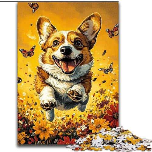 Puzzle für Teenager, 1000 Puzzleteile, Happy Corgi, Spielspielzeug, jedes Teil ist einzigartig – anspruchsvolles Familienspiel für 14-Jährige (Größe 26x38cm) von LiJianXXE