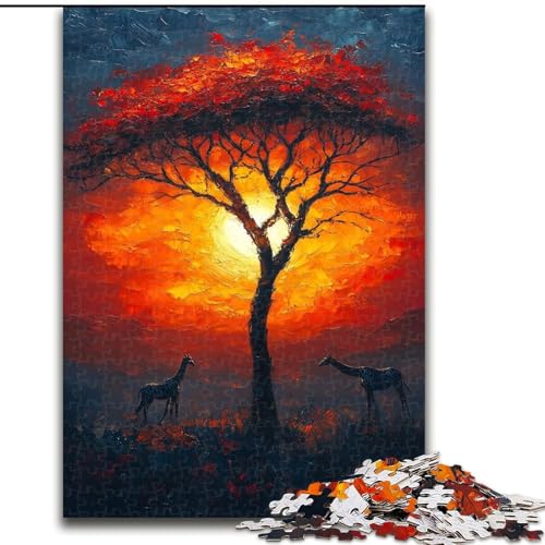 Puzzle für Teenager, 1000 Teile, Afrikanische Graslandschaften, für Kinder ab 14 Jahren, Lernspiel, Herausforderung, Spielzeug, Geschenk zum Geburtstag (Größe 26x38cm) von LiJianXXE