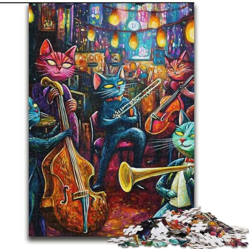 Puzzle für Teenager, 1000 Teile, Band Cats, Quizspiel, Wanddekoration, einzigartige Geburtstags (Größe 26x38cm) von LiJianXXE