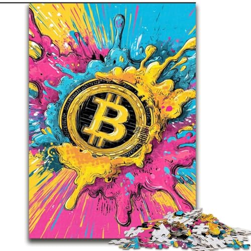 Puzzle für Teenager, 1000 Teile, Bitcoin-Logo, Quizspiel, Wanddekoration, einzigartige Geburtstags (Größe 26x38cm) von LiJianXXE