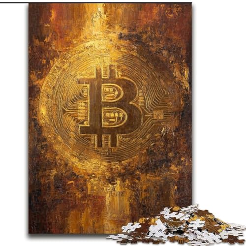 Puzzle für Teenager, 1000 Teile, Bitcoin-Logo, für Kinder ab 14 Jahren, Lernspiel, Herausforderung, Spielzeug, Geschenk zum Geburtstag (Größe 50x75cm) von LiJianXXE