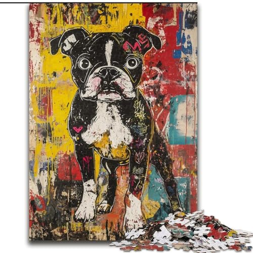 Puzzle für Teenager, 1000 Teile, Boxerhund, Quizspiel, Wanddekoration, einzigartige Geburtstags (Größe 26x38cm) von LiJianXXE