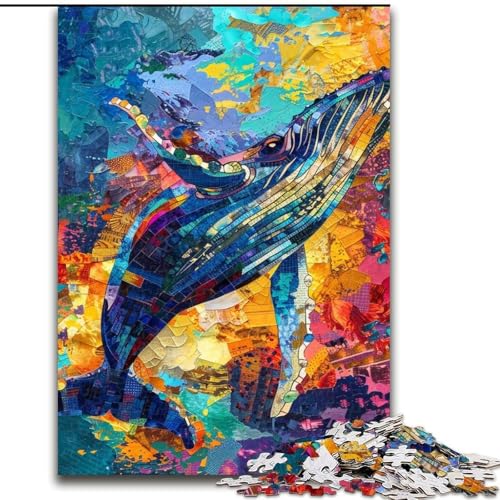 Puzzle für Teenager, 1000 Teile, Buckelwal, für Kinder ab 14 Jahren, Lernspiel, Herausforderung, Spielzeug, Geschenk zum Geburtstag (Größe 26x38cm) von LiJianXXE