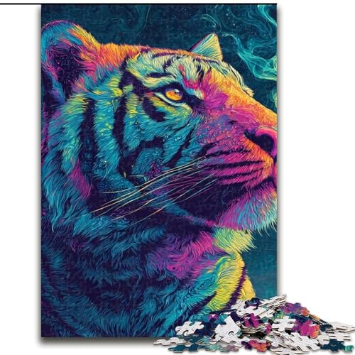 Puzzle für Teenager, 1000 Teile, Geheimnisvoller Tiger, Quizspiel, Wanddekoration, einzigartige Geburtstags (Größe 26x38cm) von LiJianXXE