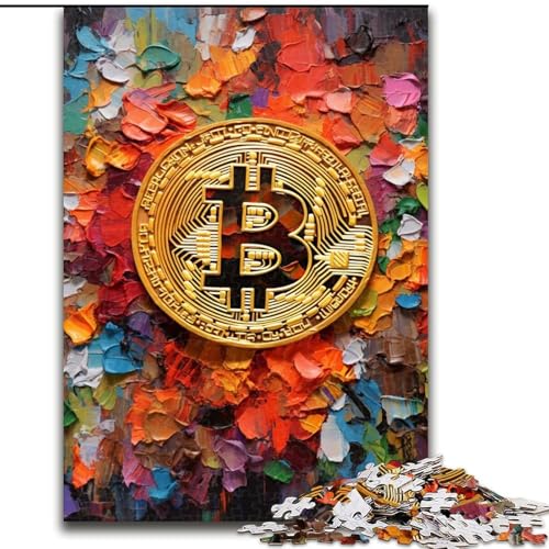 Puzzle für Teenager, 1000 Teile, Graffiti-Bitcoin, Quizspiel, Wanddekoration, einzigartige Geburtstags (Größe 26x38cm) von LiJianXXE