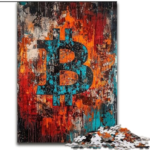 Puzzle für Teenager, 1000 Teile, Graffiti-Bitcoin, für Kinder ab 14 Jahren, Lernspiel, Herausforderung, Spielzeug, Geschenk zum Geburtstag (Größe 26x38cm) von LiJianXXE