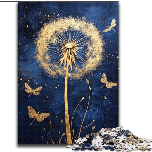 Puzzle für Teenager, 1000 Teile, Löwenzahn mit Libellen, Familienspiel zum Stressabbau, schwierige Herausforderung, stärkt die Liebe zwischen Paaren (Größe 50x75cm) von LiJianXXE