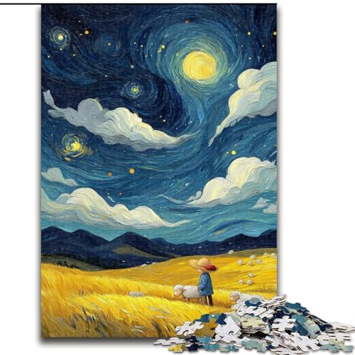Puzzle für Teenager, 1000 Teile, Nachthimmel, Quizspiel, Wanddekoration, einzigartige Geburtstags (Größe 26x38cm) von LiJianXXE